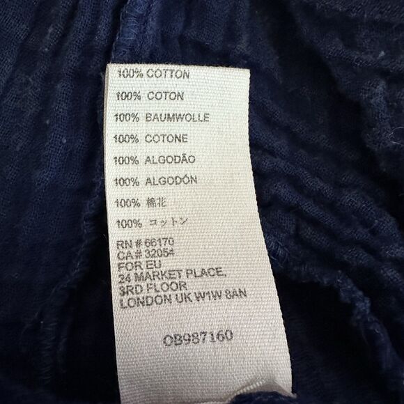 Free People Mystery Land Mini Dress Tunic Women’s MEDIUM Blue Fringe Hem Flowy - Picture 8 of 8